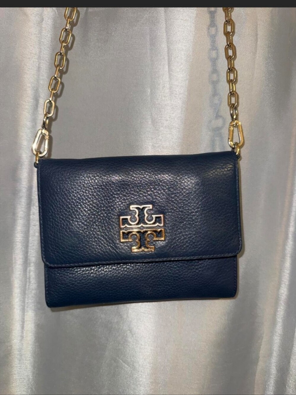Tory Burch Britten Navy Leather Crossbody/Wallet